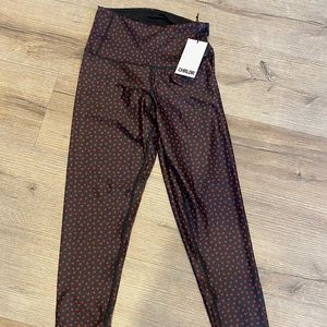 Black leggings with red hearts